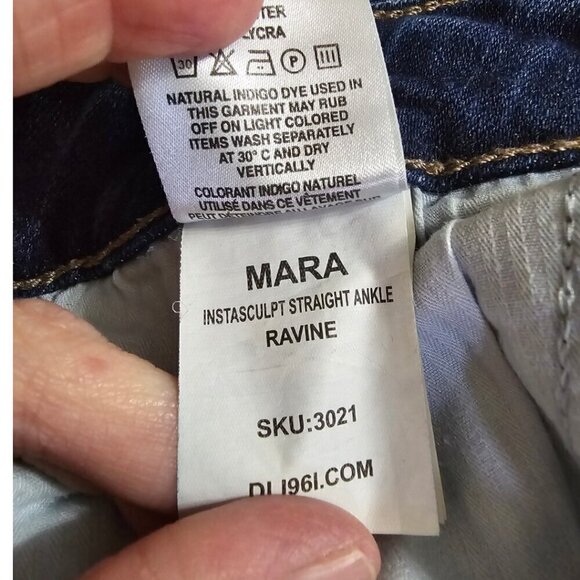 DL1961 Mara Instasculpt Straight Leg Raw Hem Ankle Jeans in Ravine Sz 27 - Picture 10 of 10